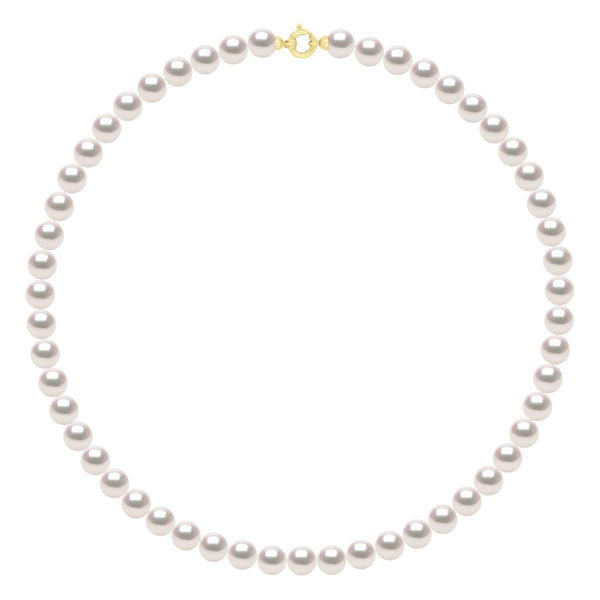 Colliers Rangs De Perles Akoya - Tailles De 7 À 8.5 Mm - Anneau Marin Or 750 - Miyazaki