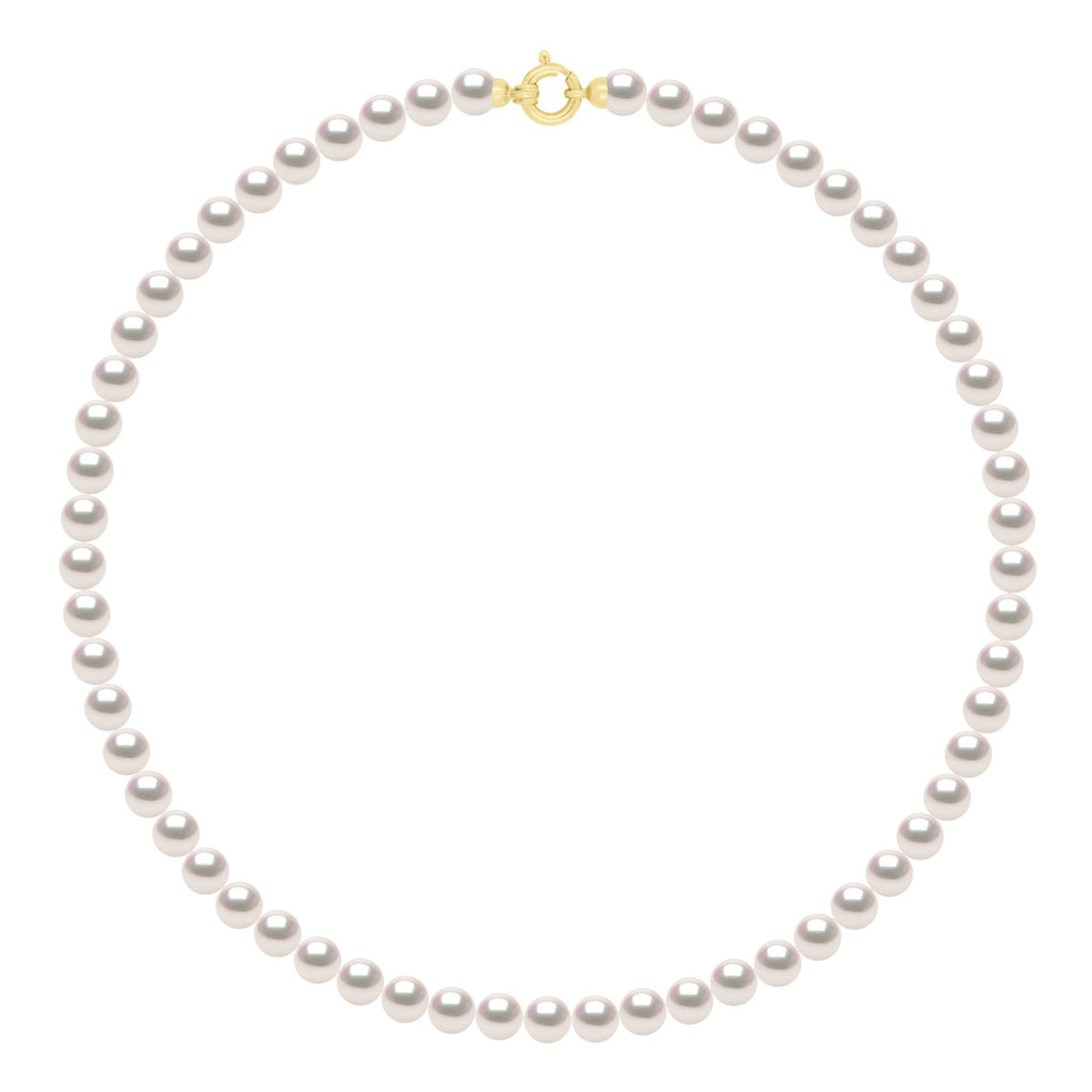 Colliers Rangs De Perles Akoya - Tailles De 6.5 À 8.5 Mm - Anneau Marin Or 750 - Tokyo