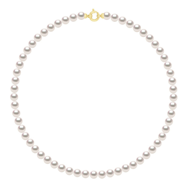 Colliers Rangs De Perles Akoya - Tailles De 6.5 À 8.5 Mm - Anneau Marin Or 750 - Tokyo