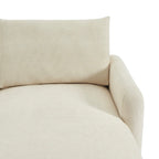 Caliba - Canapé D'Angle Réversible Fixe 4 Places - Tissu Chenille Beige