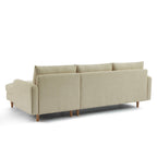 Caliba - Canapé D'Angle Réversible Fixe 4 Places - Tissu Chenille Taupe