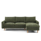 Caliba - Canapé D'Angle Réversible Fixe 4 Places - Tissu Chenille Vert