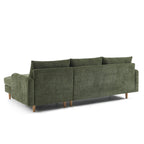 Caliba - Canapé D'Angle Réversible Fixe 4 Places - Tissu Chenille Vert