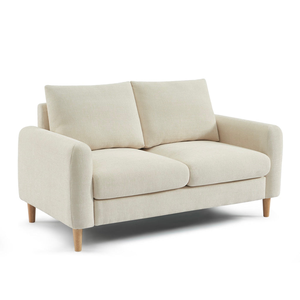 Caliba - Canapé Droit Fixe 2 Places - Tissu Chenille Beige