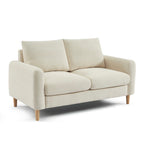 Caliba - Canapé Droit Fixe 2 Places - Tissu Chenille Beige