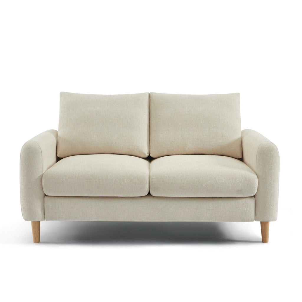 Caliba - Canapé Droit Fixe 2 Places - Tissu Chenille Beige