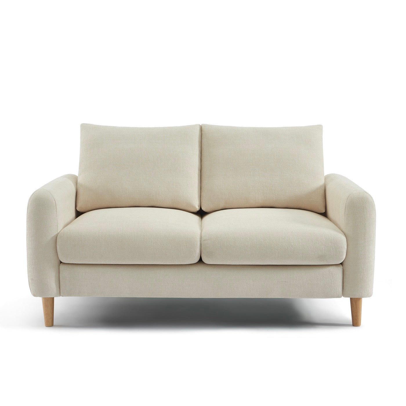 Caliba - Canapé Droit Fixe 2 Places - Tissu Chenille Beige