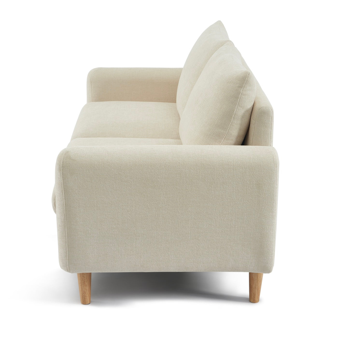Caliba - Canapé Droit Fixe 2 Places - Tissu Chenille Beige