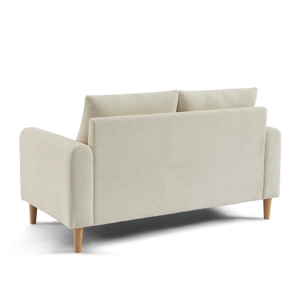 Caliba - Canapé Droit Fixe 2 Places - Tissu Chenille Beige
