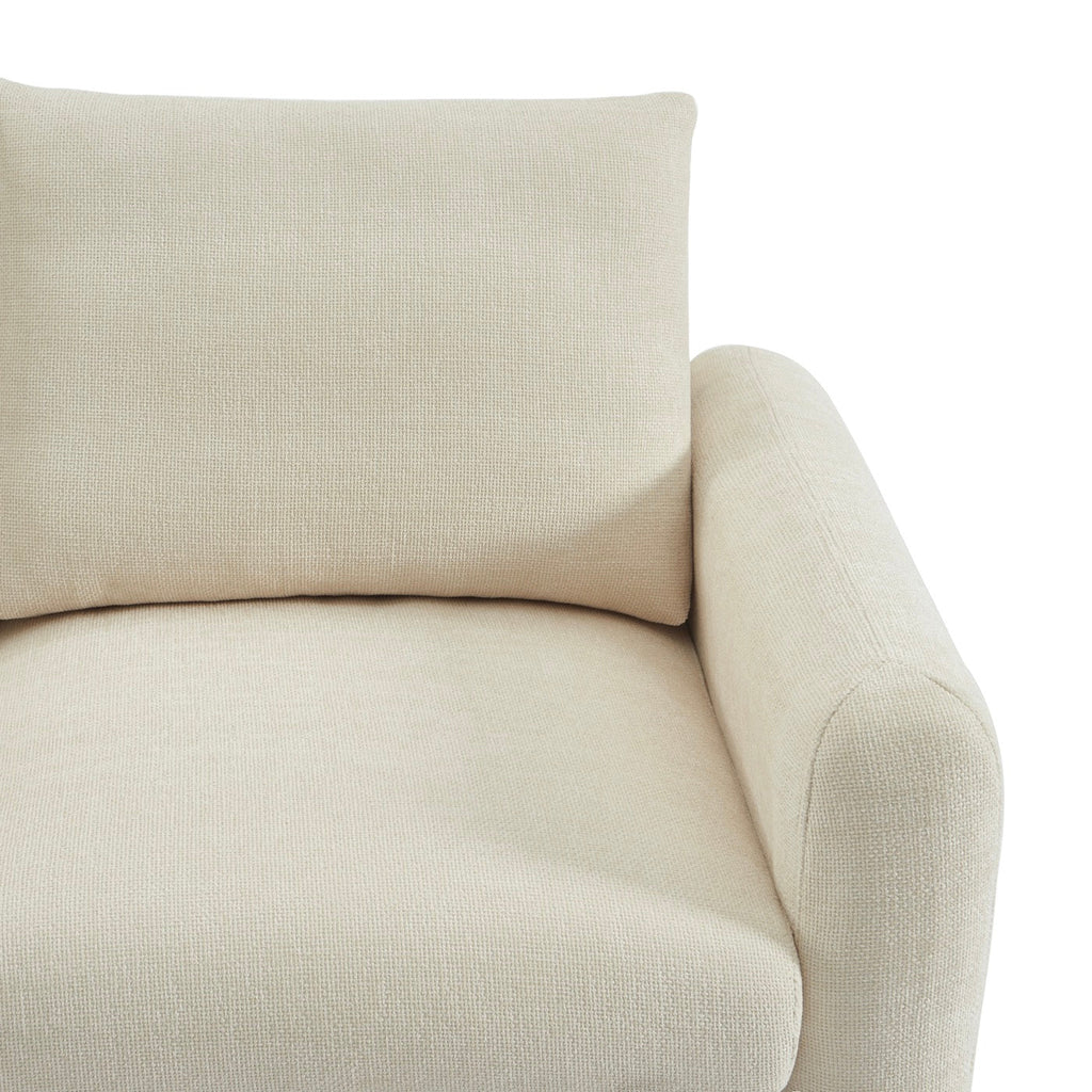 Caliba - Canapé Droit Fixe 2 Places - Tissu Chenille Beige