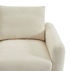 Caliba - Canapé Droit Fixe 2 Places - Tissu Chenille Beige
