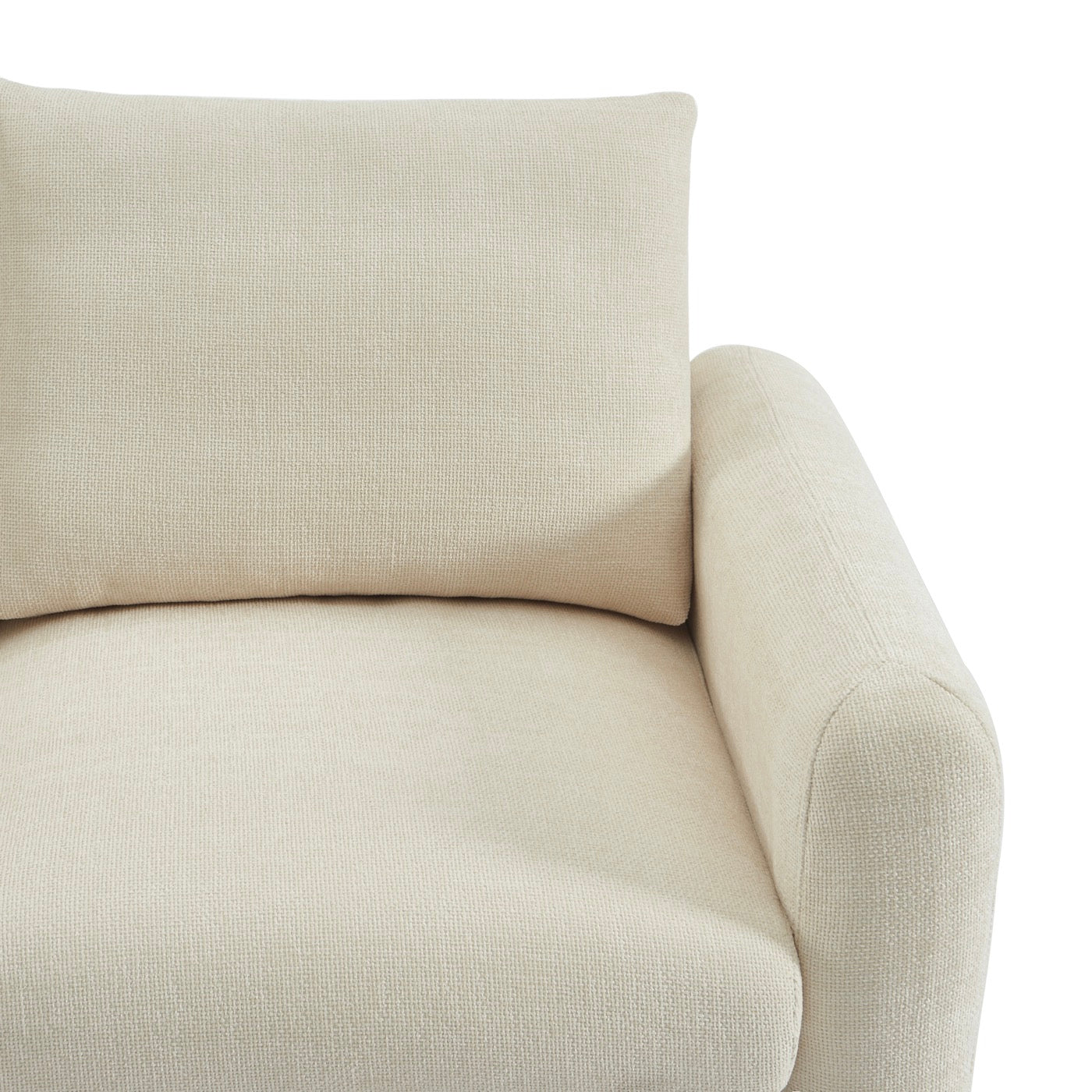 Caliba - Canapé Droit Fixe 2 Places - Tissu Chenille Beige