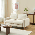Caliba - Canapé Droit Fixe 2 Places - Tissu Chenille Beige