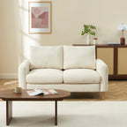 Caliba - Canapé Droit Fixe 2 Places - Tissu Chenille Beige