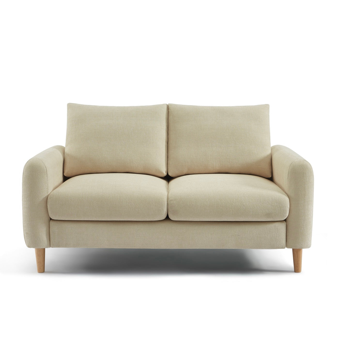 Caliba - Canapé Droit Fixe 2 Places - Tissu Chenille Taupe