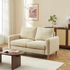 Caliba - Canapé Droit Fixe 2 Places - Tissu Chenille Taupe