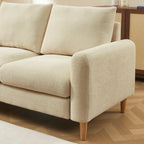 Caliba - Canapé Droit Fixe 2 Places - Tissu Chenille Taupe