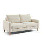 Caliba - Canapé Droit Fixe 3 Places - Tissu Chenille Beige
