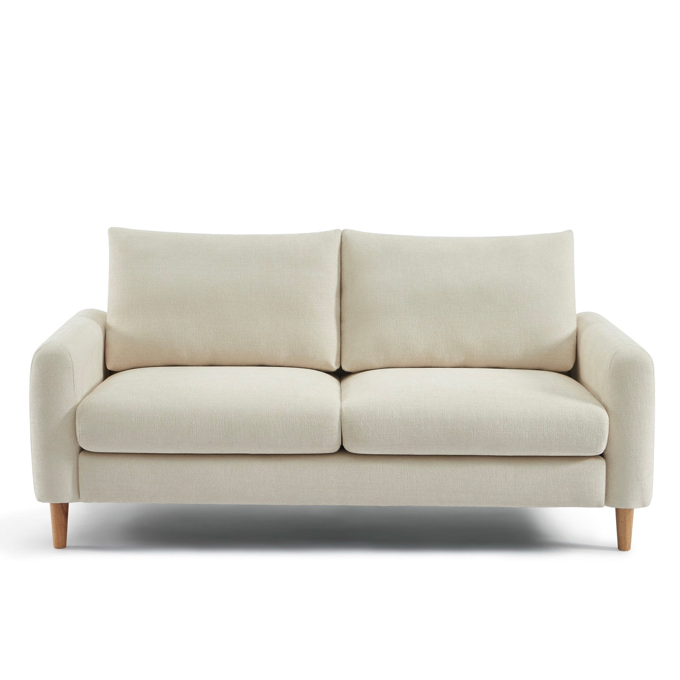 Caliba - Canapé Droit Fixe 3 Places - Tissu Chenille Beige