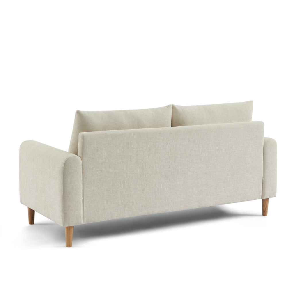 Caliba - Canapé Droit Fixe 3 Places - Tissu Chenille Beige