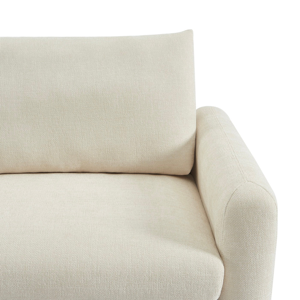 Caliba - Canapé Droit Fixe 3 Places - Tissu Chenille Beige
