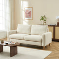 Caliba - Canapé Droit Fixe 3 Places - Tissu Chenille Beige