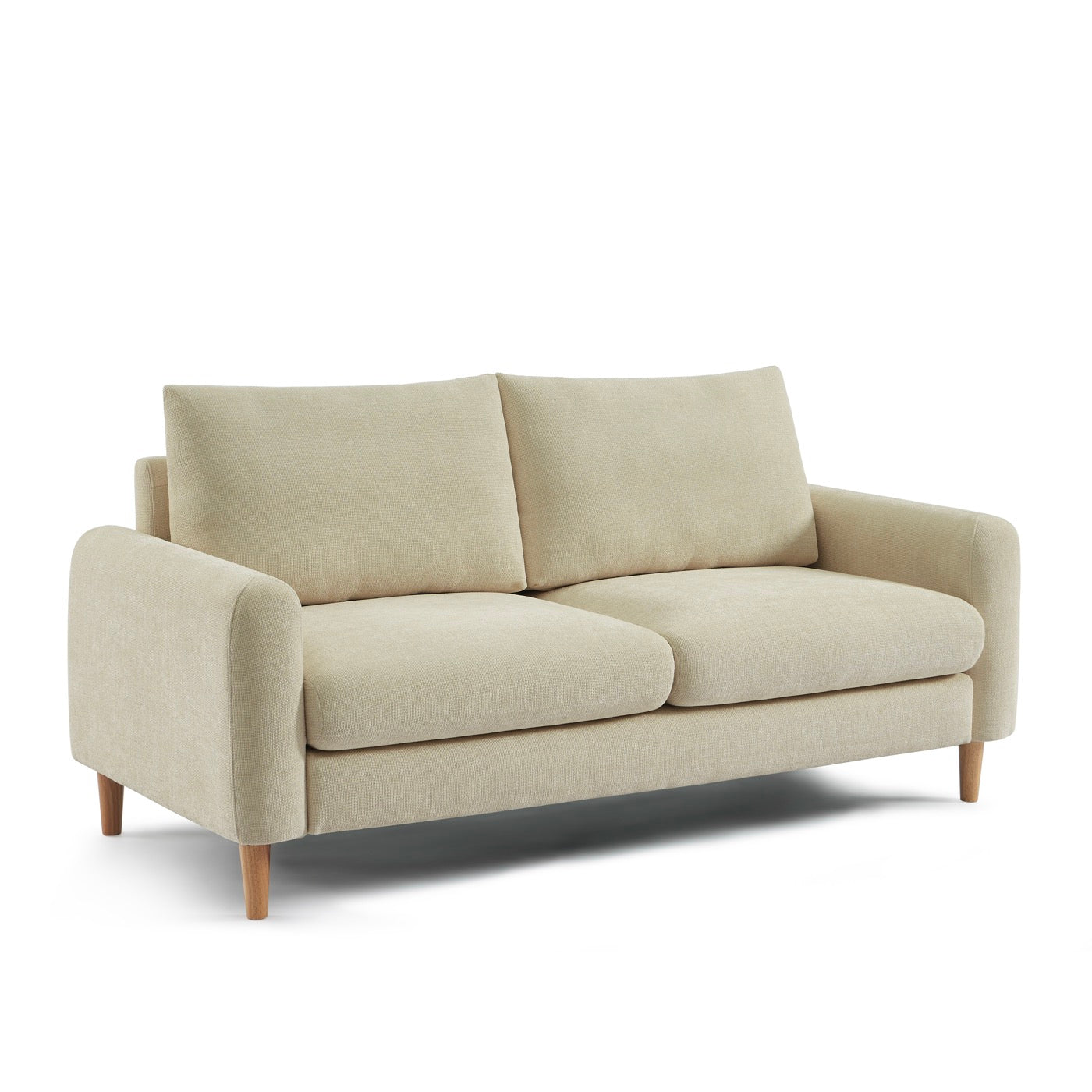 Caliba - Canapé Droit Fixe 3 Places - Tissu Chenille Taupe