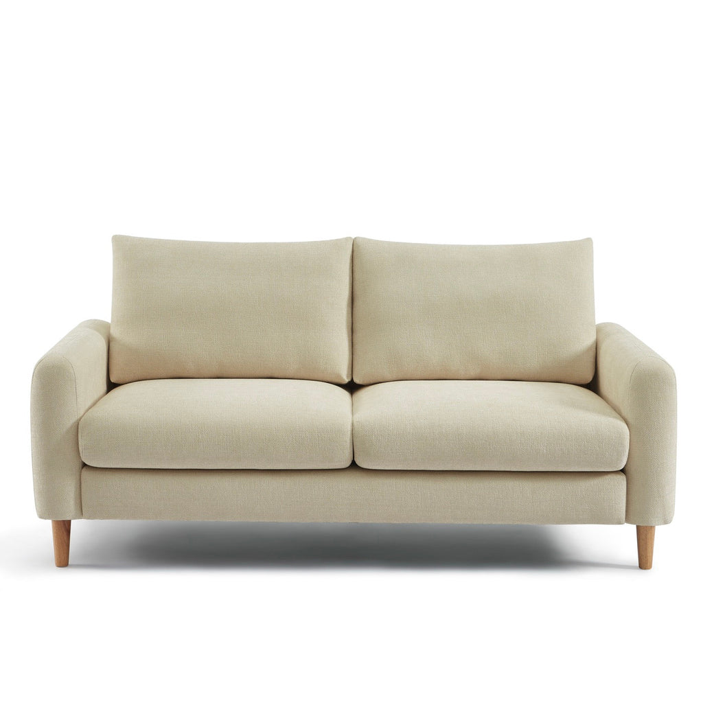 Caliba - Canapé Droit Fixe 3 Places - Tissu Chenille Taupe