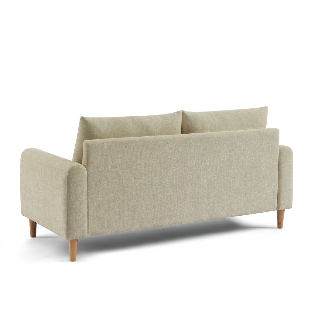 Caliba - Canapé Droit Fixe 3 Places - Tissu Chenille Taupe