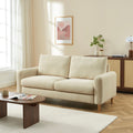 Caliba - Canapé Droit Fixe 3 Places - Tissu Chenille Taupe