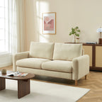 Caliba - Canapé Droit Fixe 3 Places - Tissu Chenille Taupe