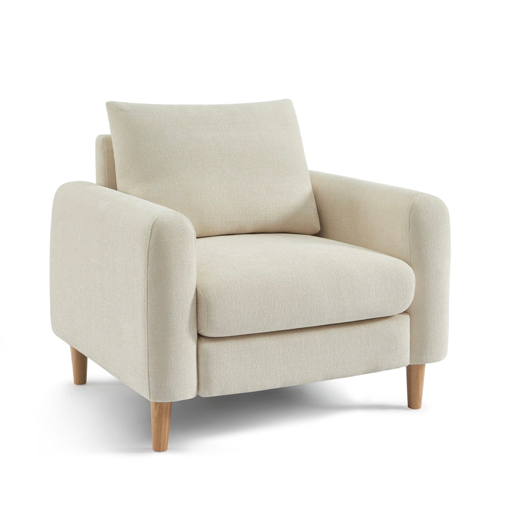 Caliba - Fauteuil Fixe 1 Place - Tissu Chenille Beige
