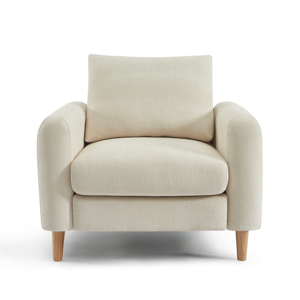 Caliba - Fauteuil Fixe 1 Place - Tissu Chenille Beige