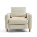 Caliba - Fauteuil Fixe 1 Place - Tissu Chenille Beige