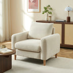 Caliba - Fauteuil Fixe 1 Place - Tissu Chenille Beige