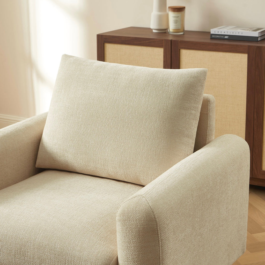 Caliba - Fauteuil Fixe 1 Place - Tissu Chenille Taupe