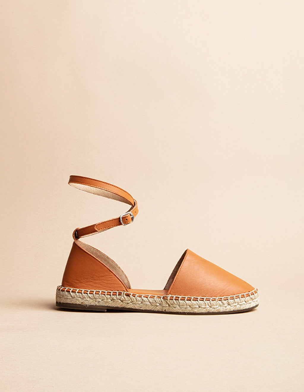Espadrilles Plates Calvi - Cuir Camel - Femme