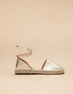 Espadrilles Plates Calvi - Cuir Doré - Femme