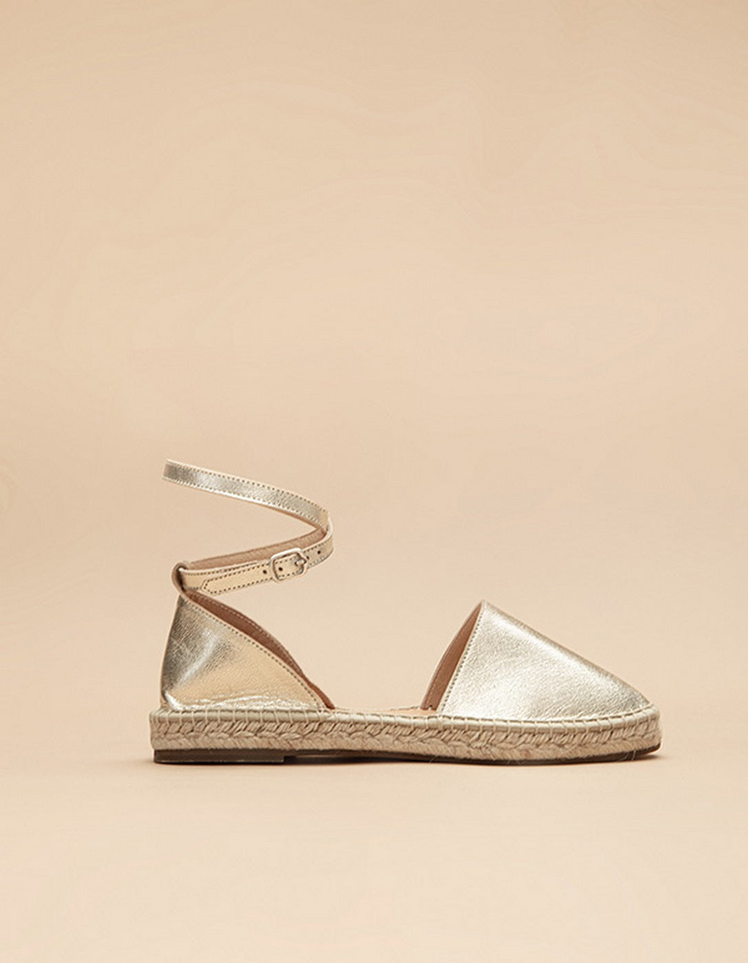 Espadrilles Plates Calvi - Cuir Doré - Femme