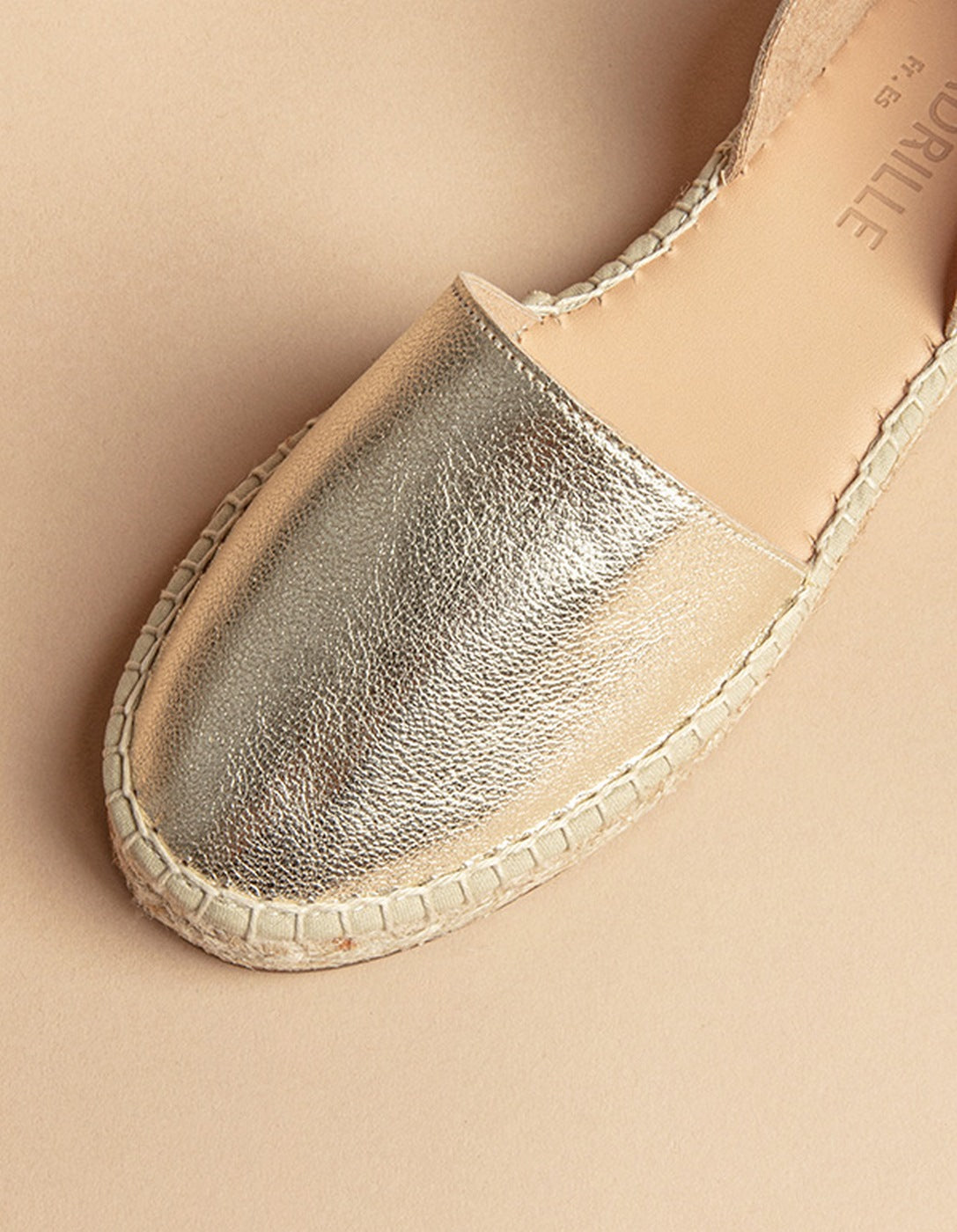 Espadrilles Plates Calvi - Cuir Doré - Femme