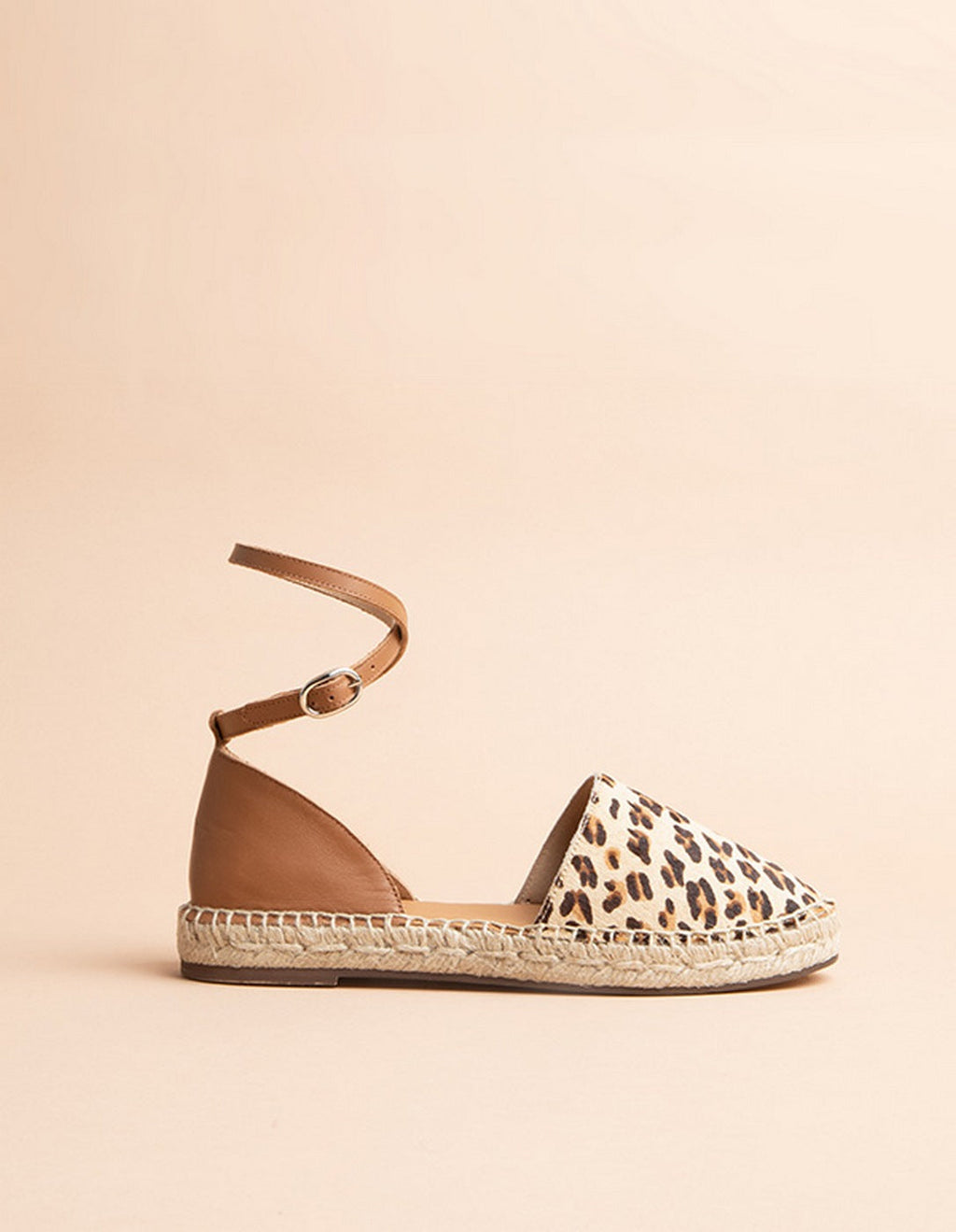 Espadrilles Plates Calvi - Cuir Léopard - Femme