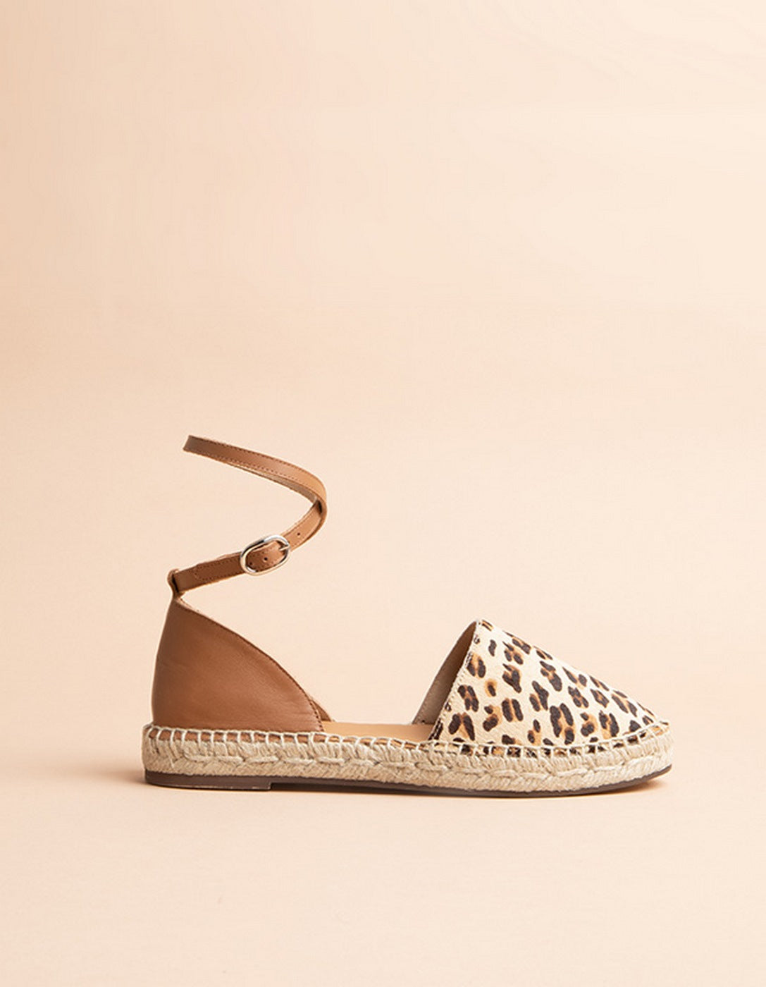 Espadrilles Plates Calvi - Cuir Léopard - Femme