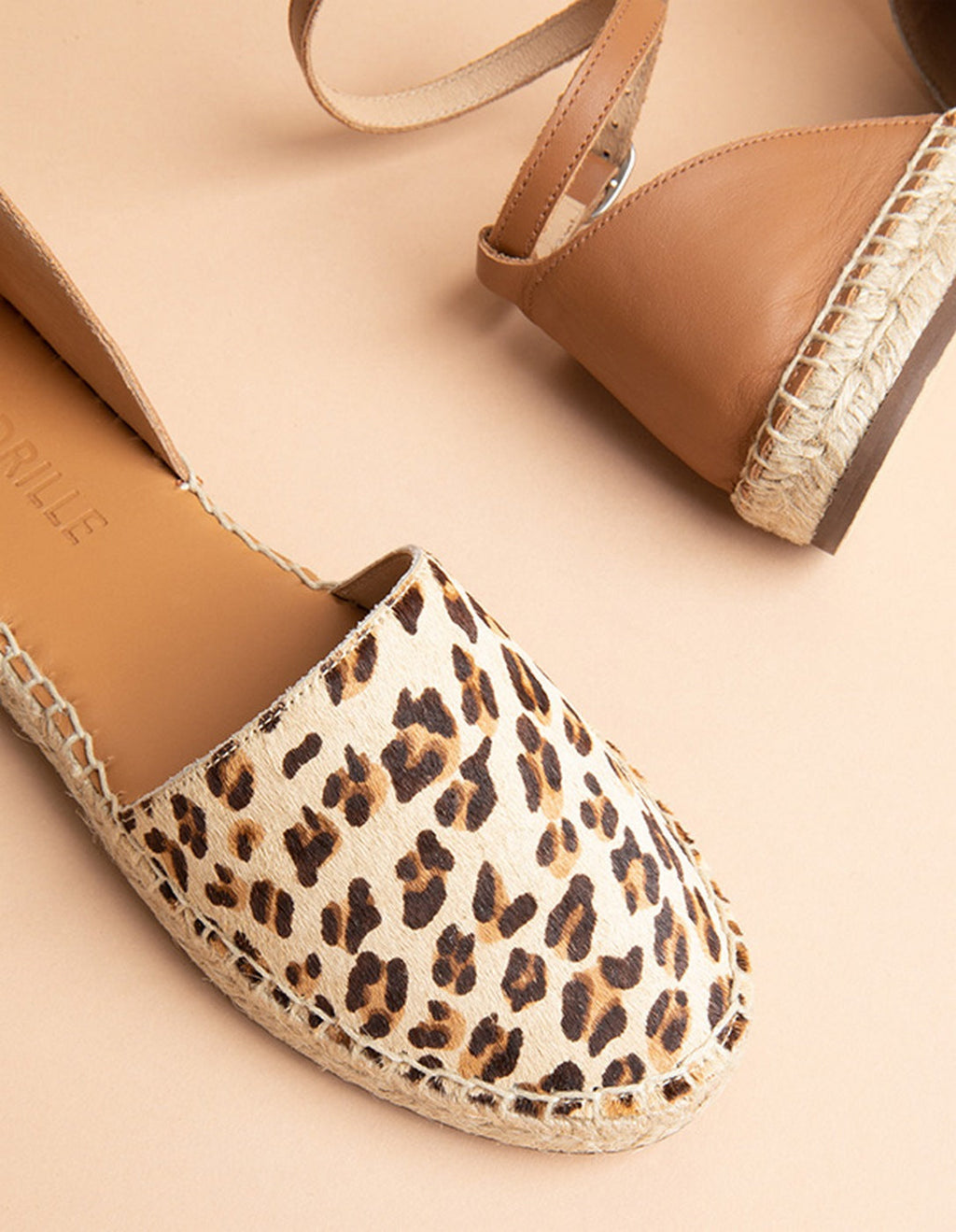 Espadrilles Plates Calvi - Cuir Léopard - Femme