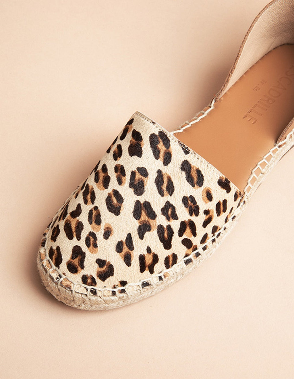 Espadrilles Plates Calvi - Cuir Léopard - Femme