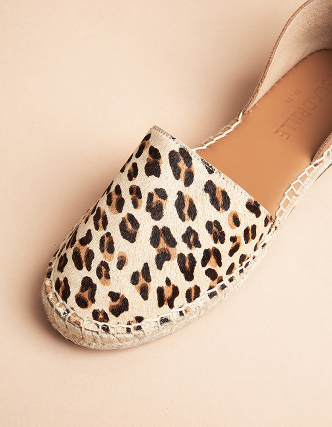 Espadrilles Plates Calvi - Cuir Léopard - Femme