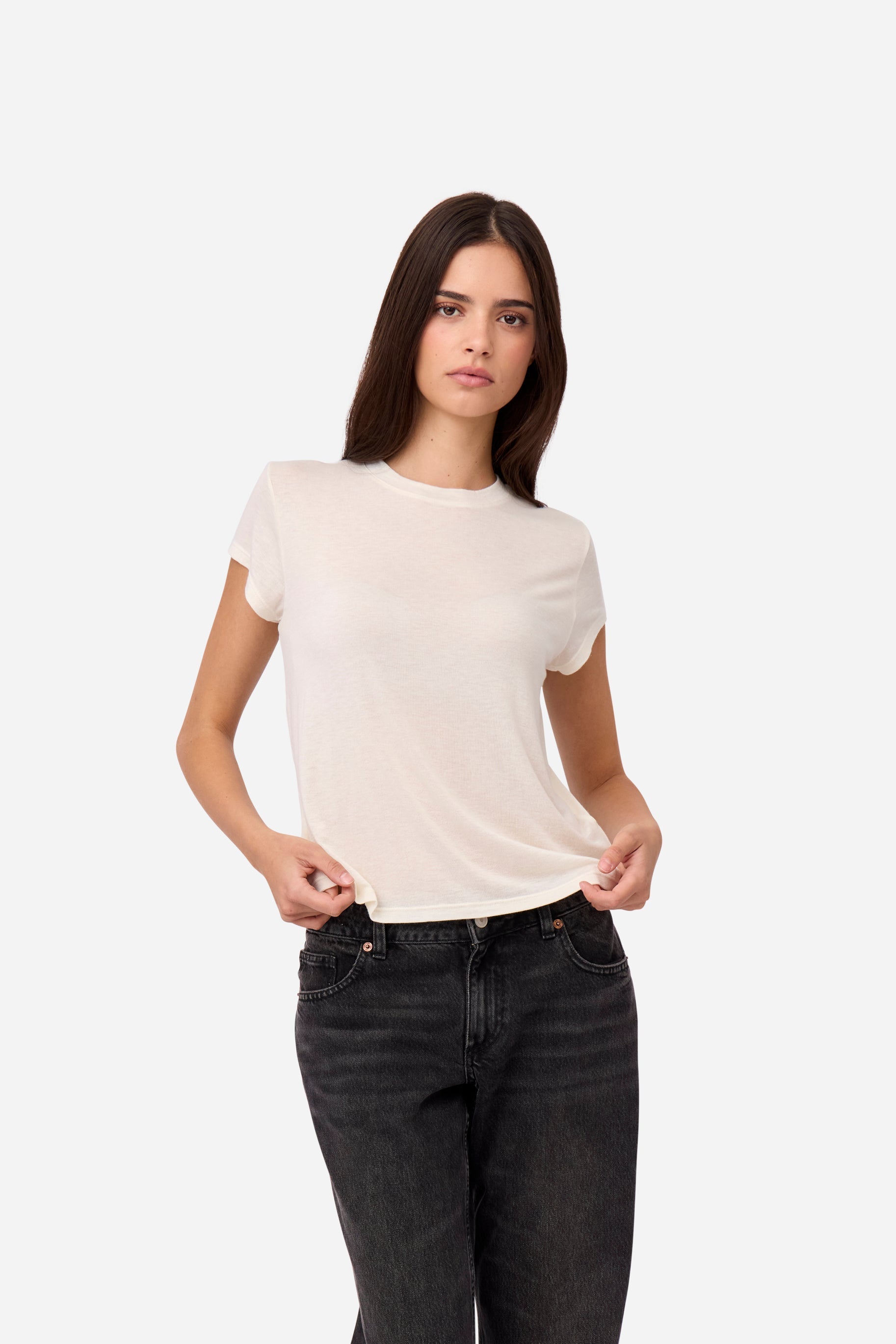 T-Shirt En Cachemire Crème