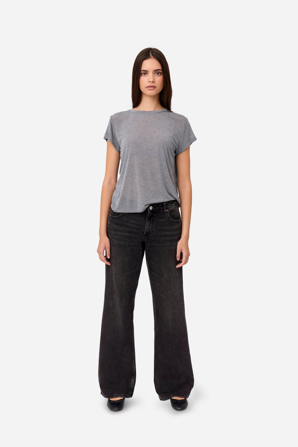 T-Shirt En Cachemire Gris