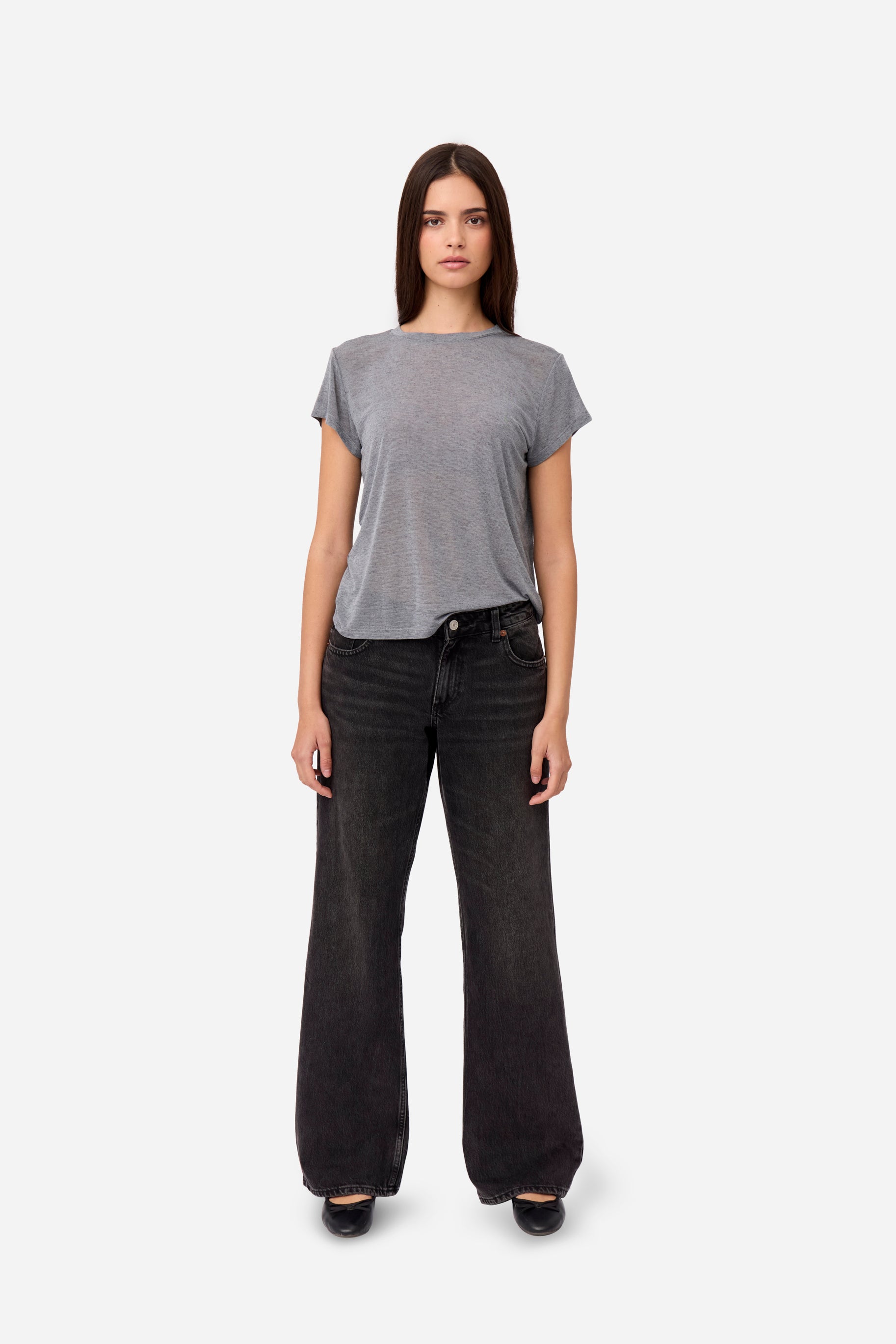 T-Shirt En Cachemire Gris