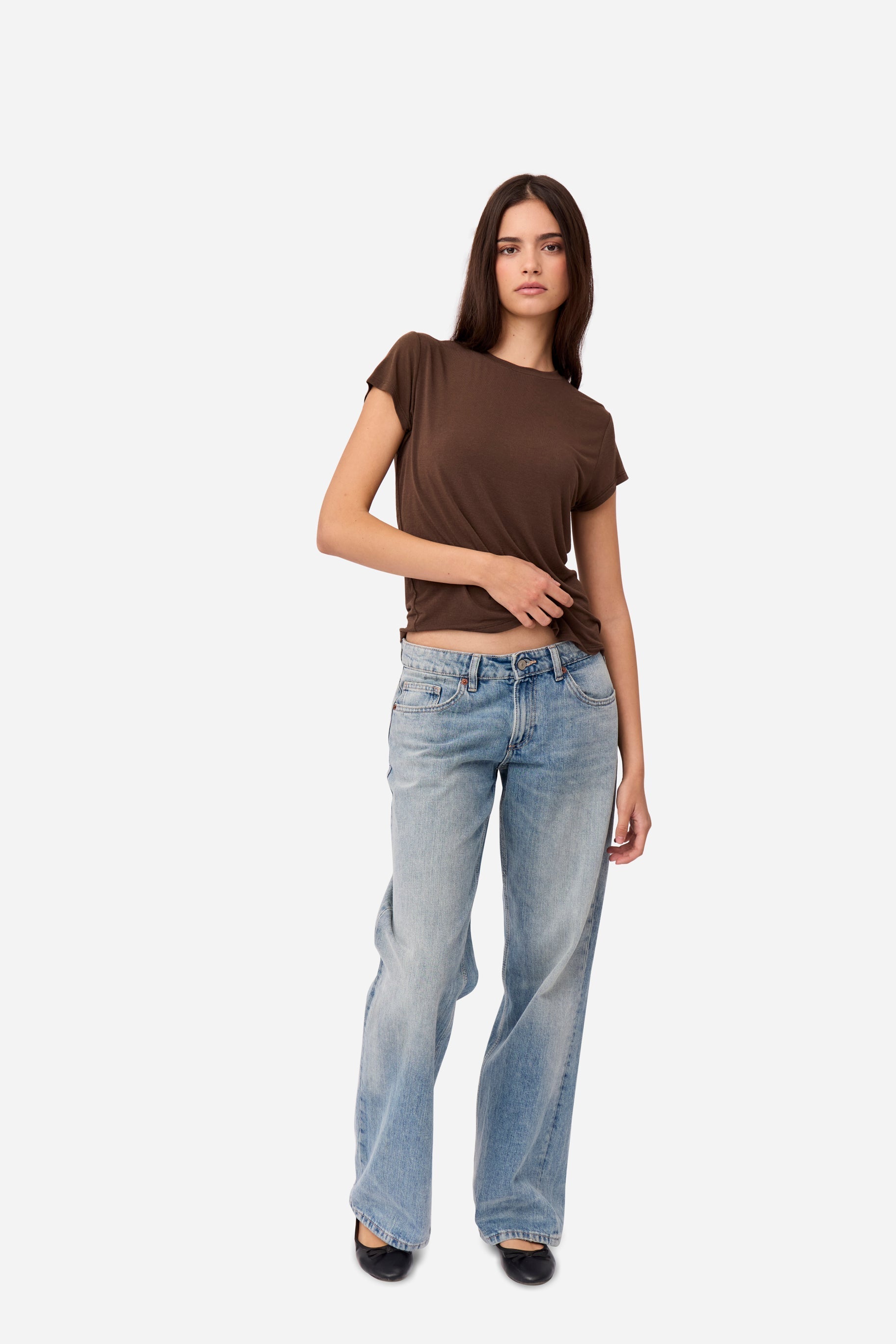 T-Shirt En Cachemire Marron