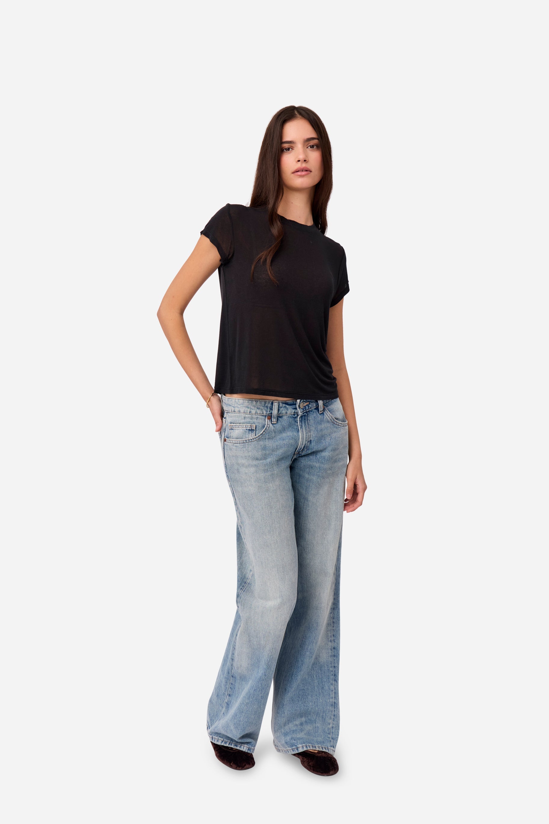 T-Shirt En Cachemire Noir